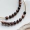 Large Dark Brown Black Etched Rustic Czech Glass Bead Hoop Earrings product 4